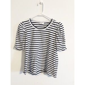 ALC‎ Striped Puff Sleeve Short Sleeve Tee